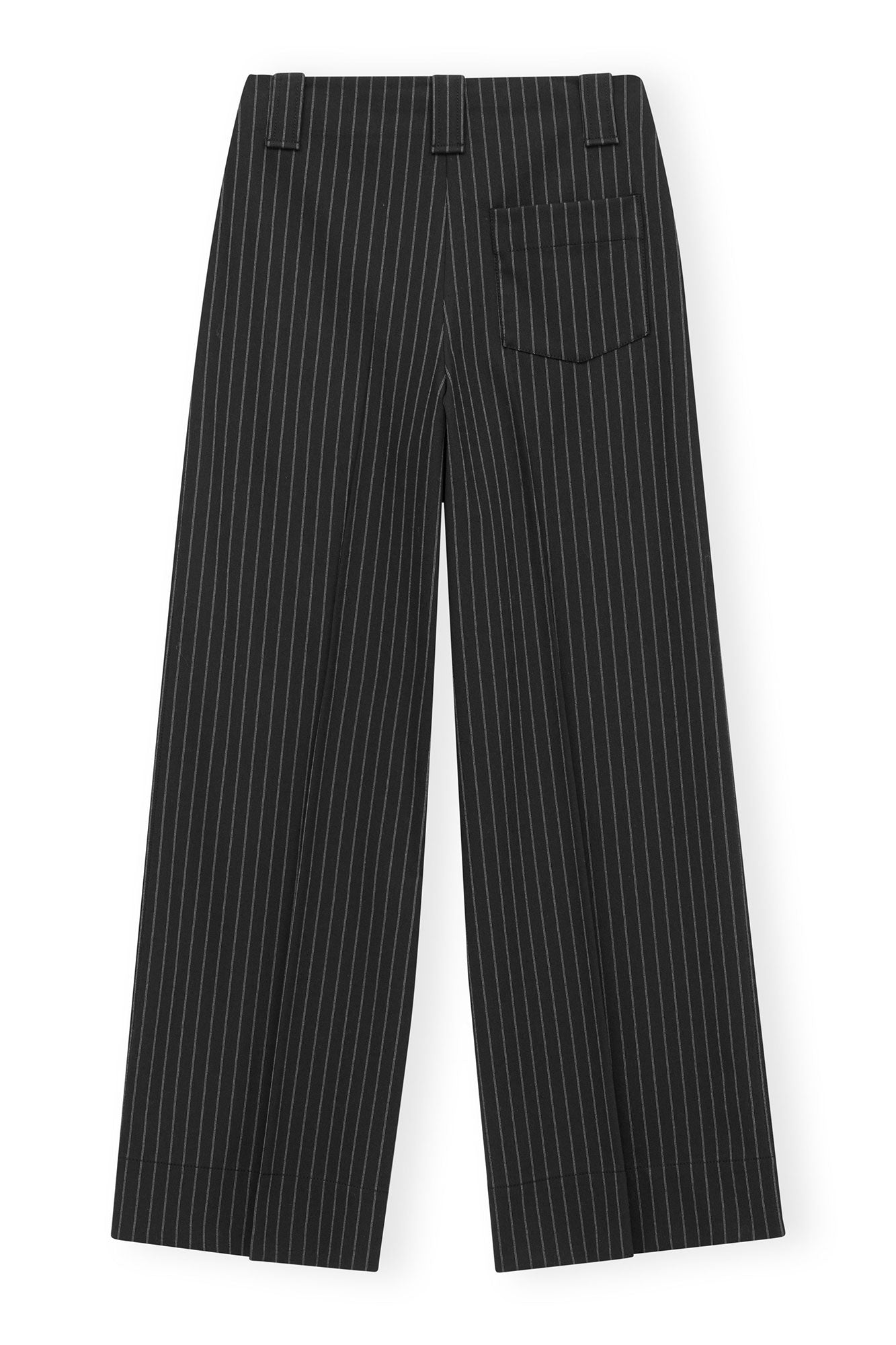 Pantalon large à taille haute en rayé - Black