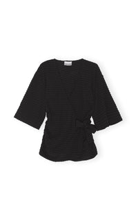 Crepe wrap blouse - Black