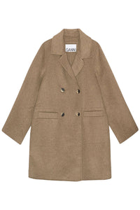 Mid-length wool jacket - Petrified Oak