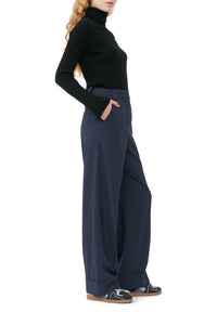 Pantalon taille haute drapé - Sky Captain