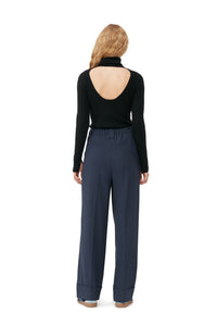 Pantalon taille haute drapé - Sky Captain