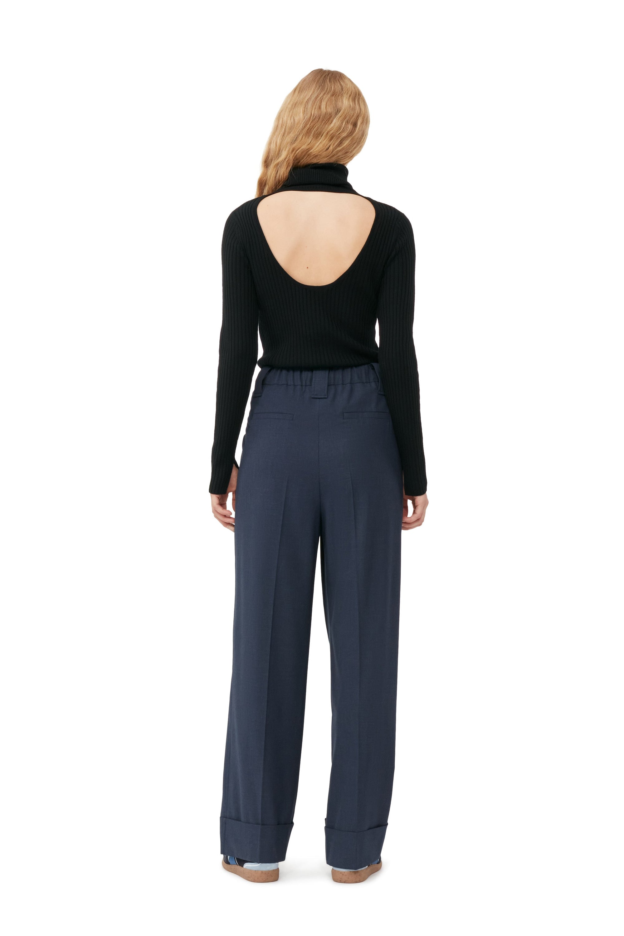 Pantalon taille haute drapé - Sky Captain