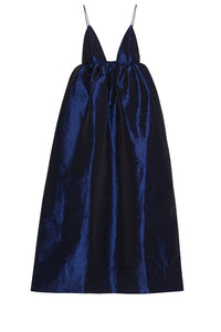 Robe midi à bretelles en taffetas - Sodalite Blue
