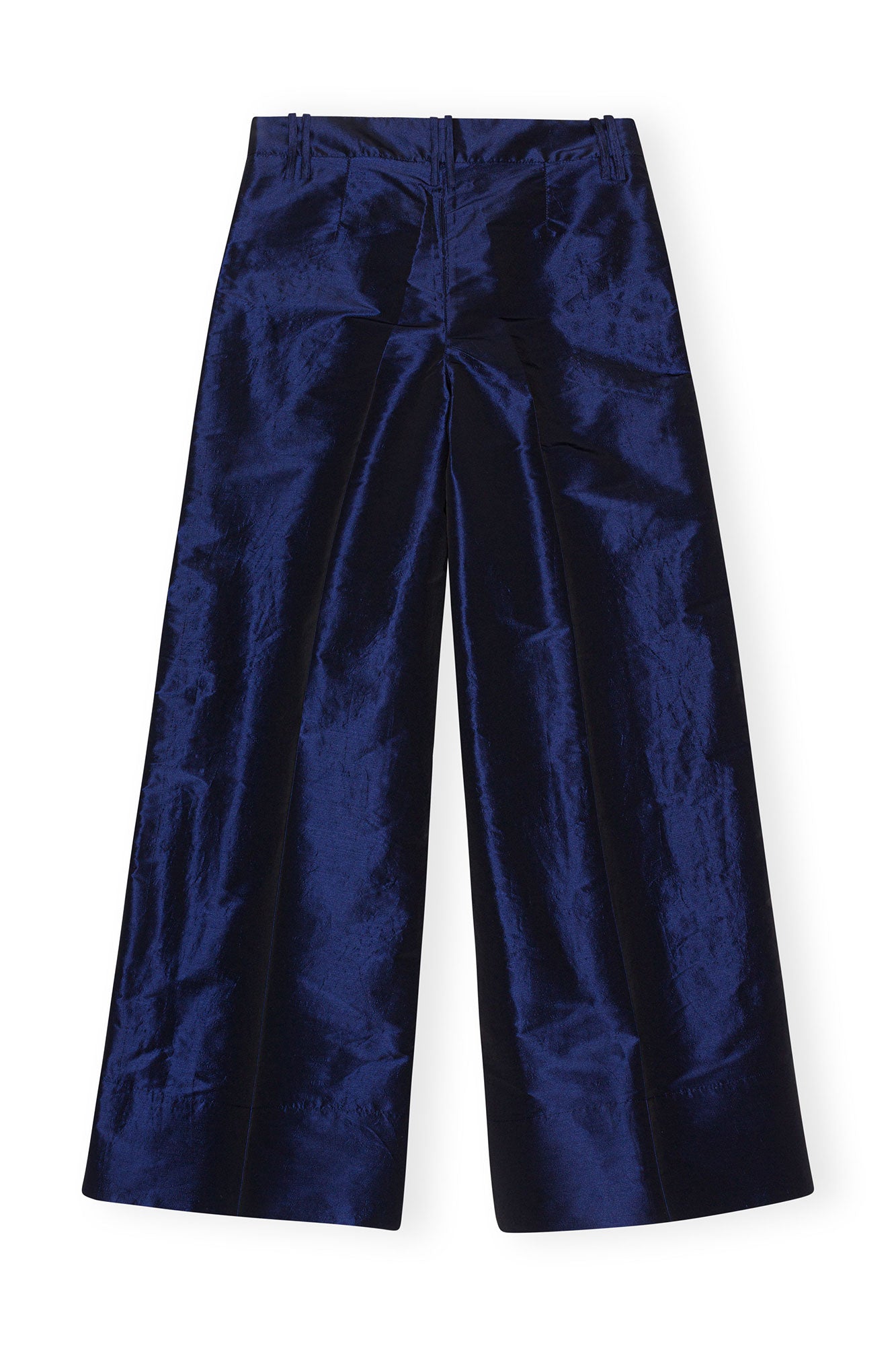 Pantalon large à taille haute en taffetas brillant - Sodalite Blue