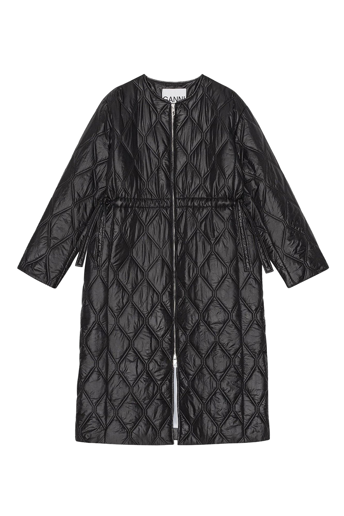 Long quilted coat - Black