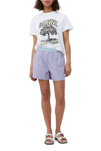 Short élastique à rayures en coton - Forever Blue