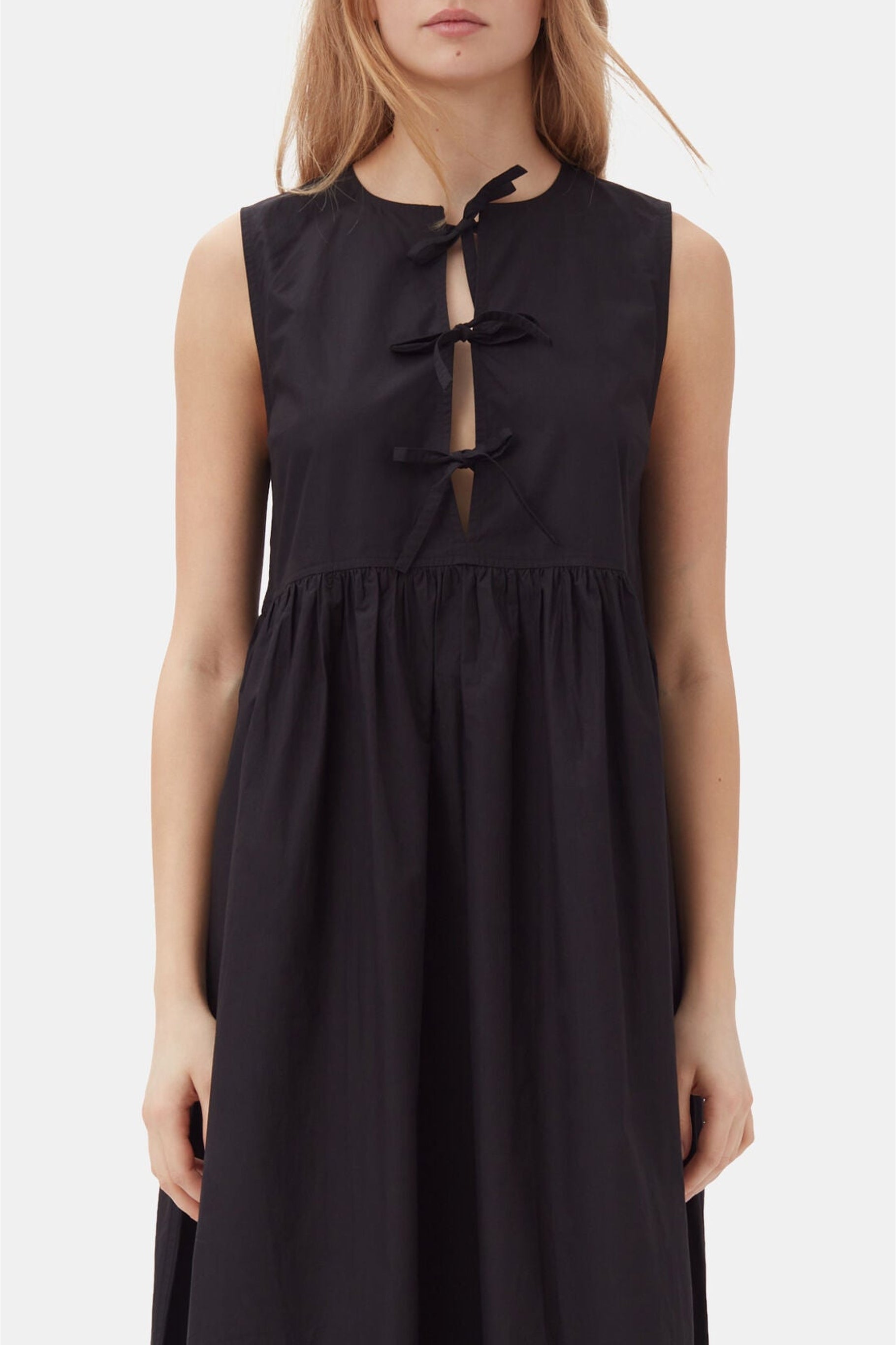 Robe midi en coton - Black