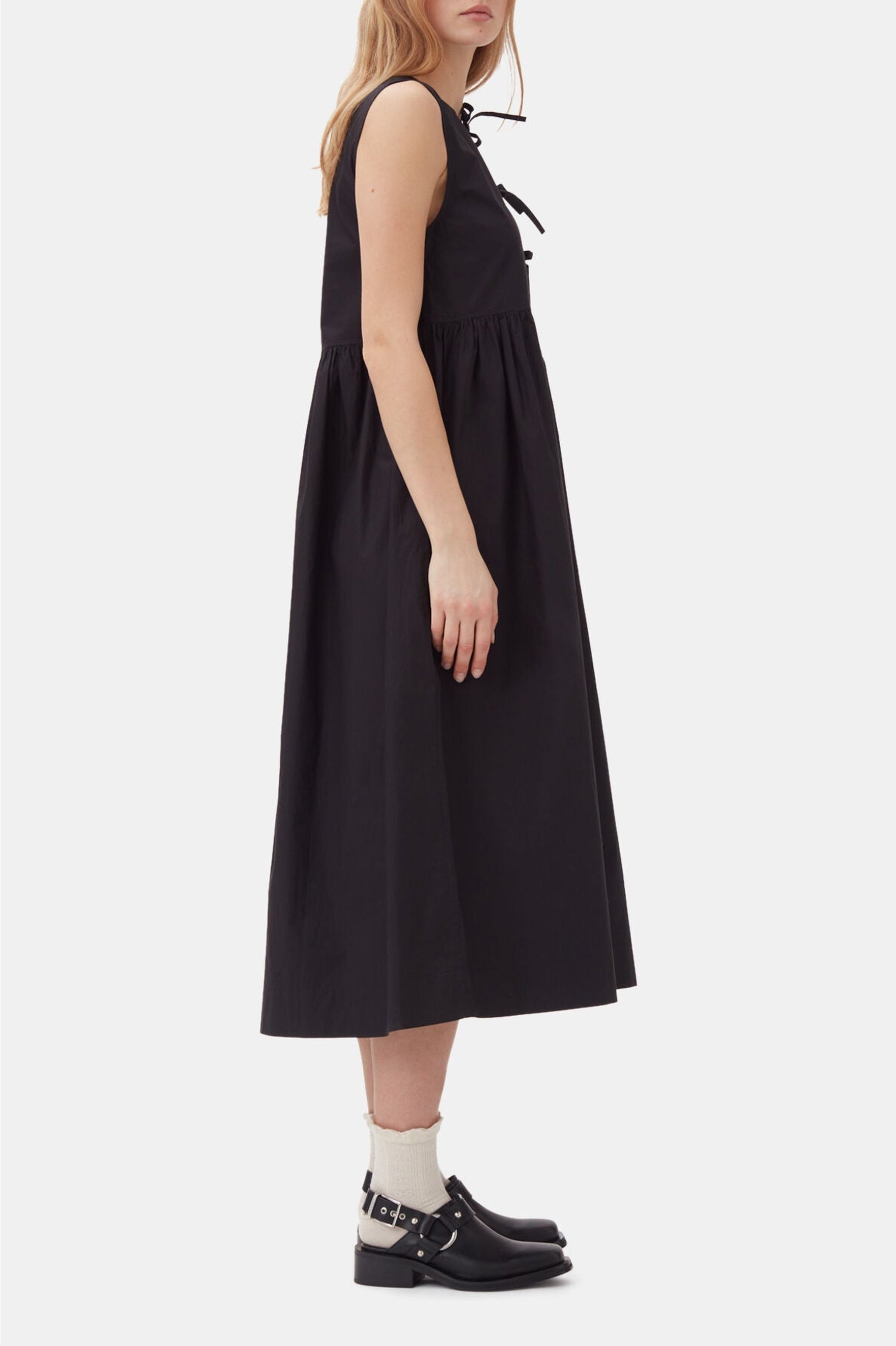 Robe midi en coton - Black
