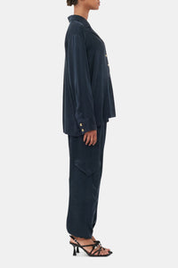 Satin cargo trousers - Sky Captain