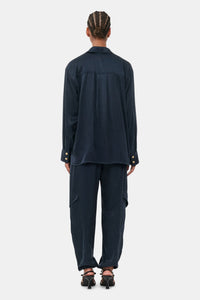 Satin cargo trousers - Sky Captain