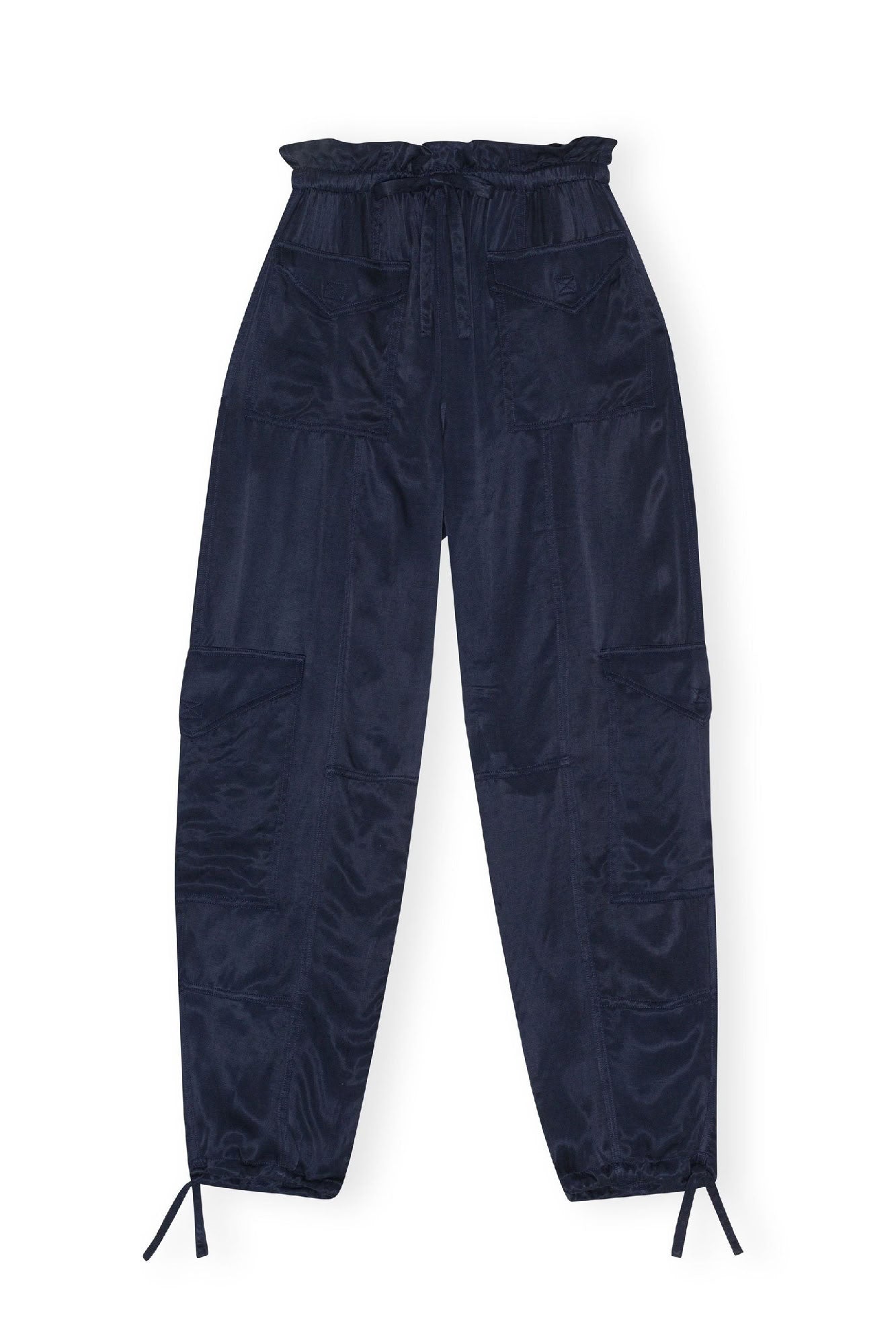 Satin cargo trousers - Sky Captain