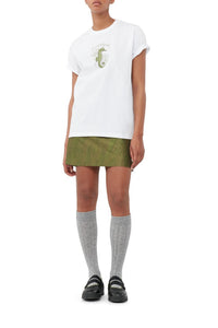 Jupe courte en jacquard - Avocado