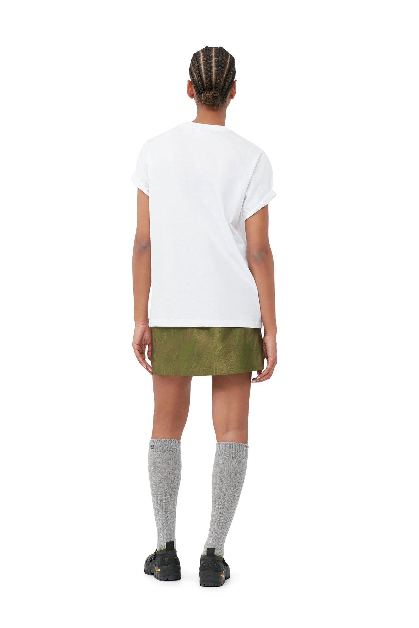 Jupe courte en jacquard - Avocado
