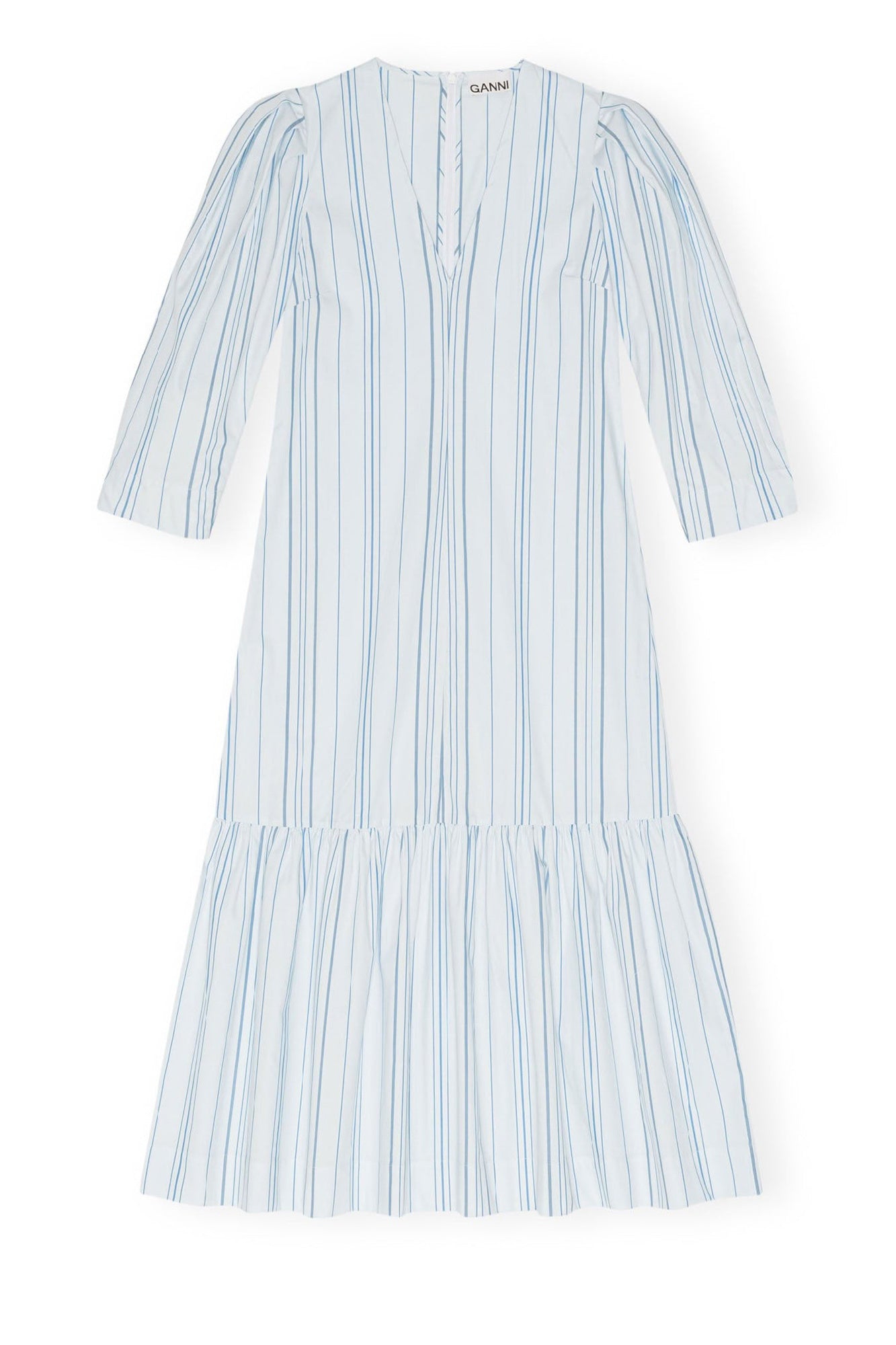Robe longue à rayures avec encolure en V - Heather