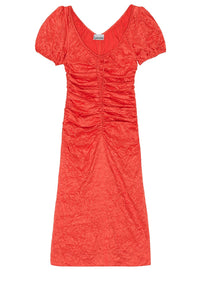 Robe midi froncée fluide à encolure en satin - Grenadine