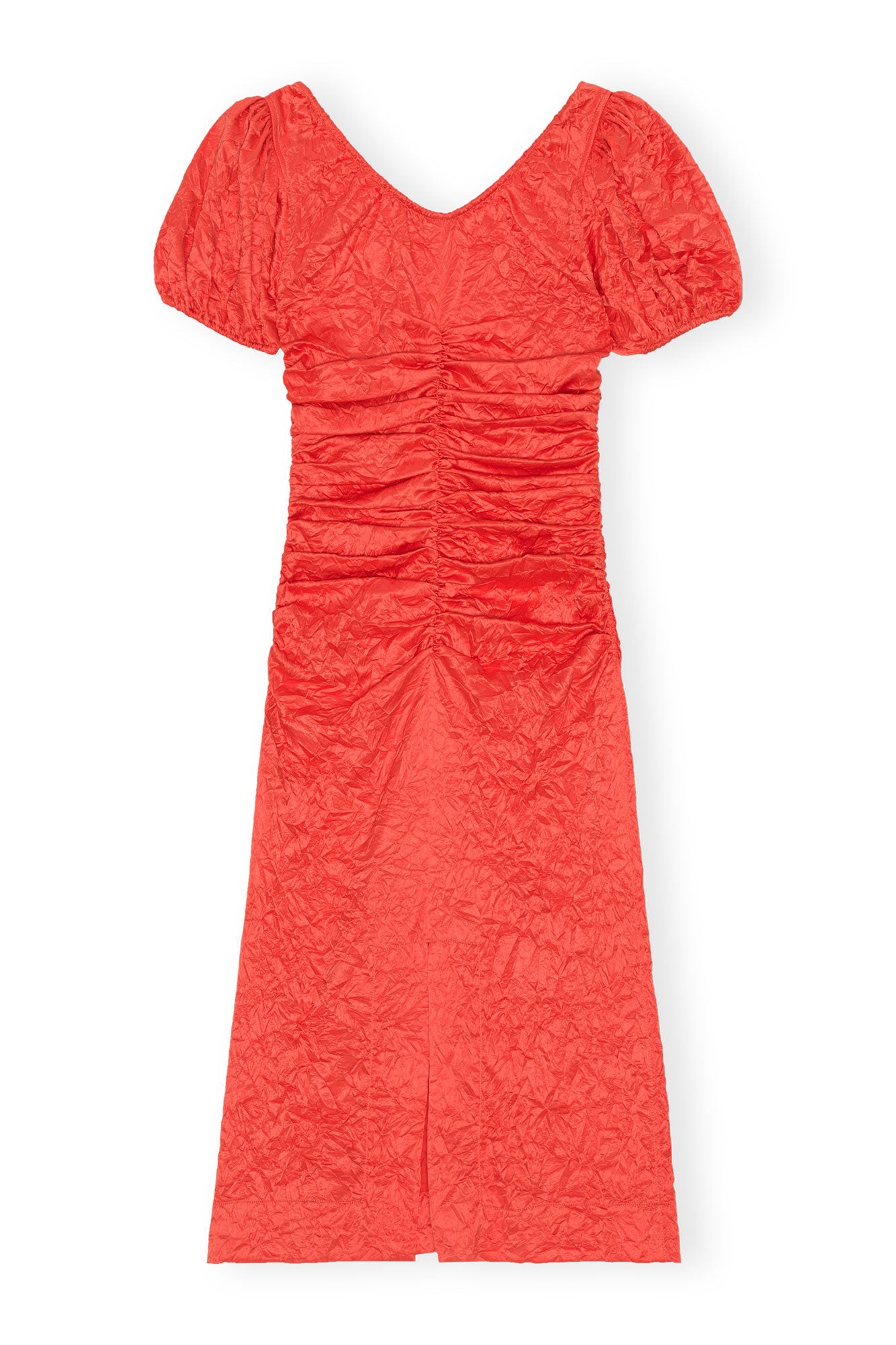 Robe midi froncée fluide à encolure en satin - Grenadine