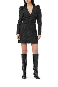 Robe courte en jacquard - Black