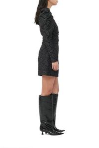 Robe courte en jacquard - Black