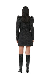 Robe courte en jacquard - Black