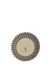 Deco frame in platinum and Swarovski crystals - White