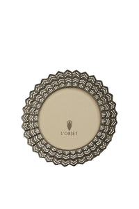 Deco frame in platinum and Swarovski crystals - White