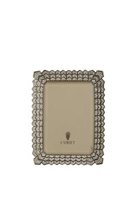 Deco frame in platinum and Swarovski crystals - White