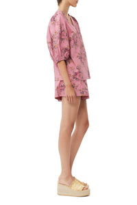 Short élastique en coton imprimé - Orchid Smoke