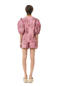 Short élastique en coton imprimé - Orchid Smoke