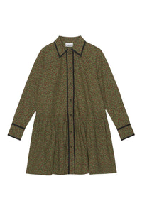 Robe chemise courte en coton imprimé - Avocado
