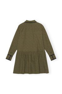 Robe chemise courte en coton imprimé - Avocado