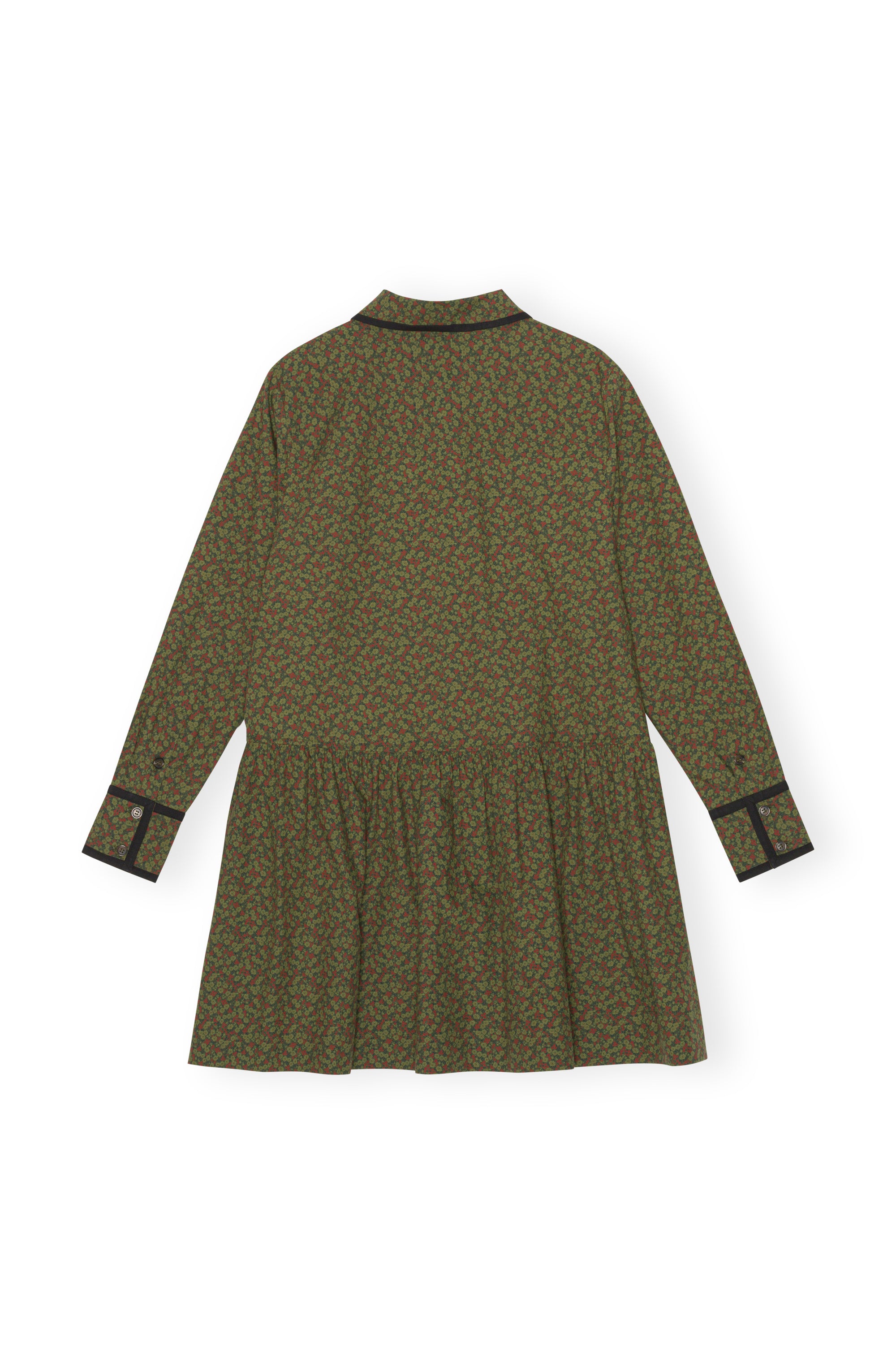 Robe chemise courte en coton imprimé - Avocado
