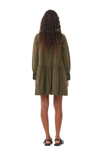 Robe chemise courte en coton imprimé - Avocado