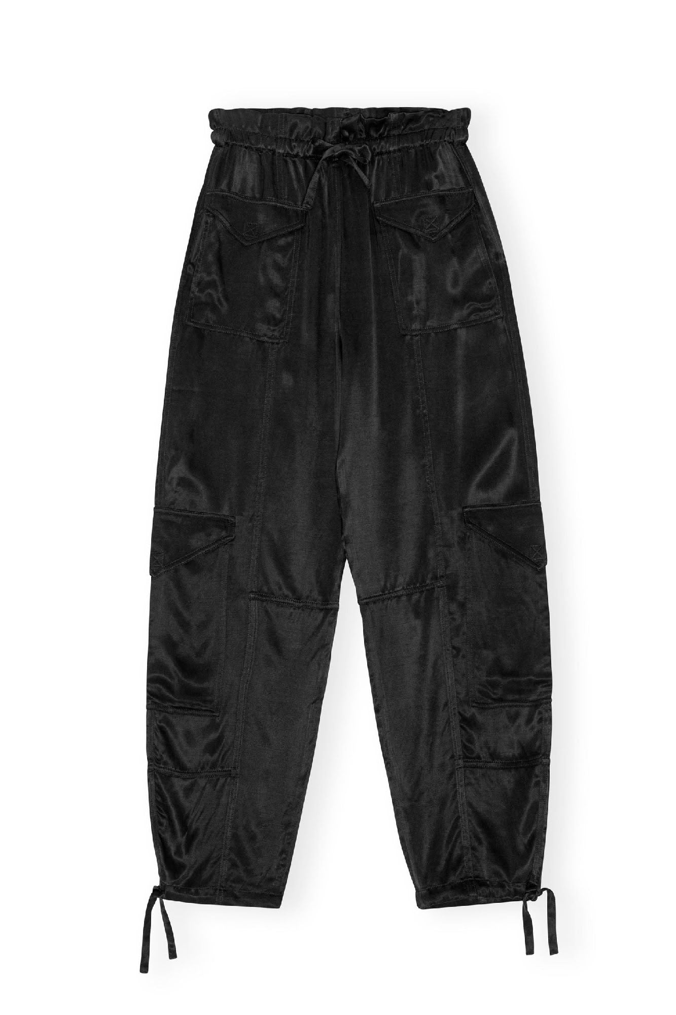 Pantalon cargo en satin - Black
