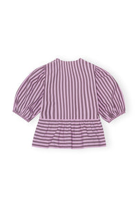 Blouse péplum à rayures en coton - Bonbon