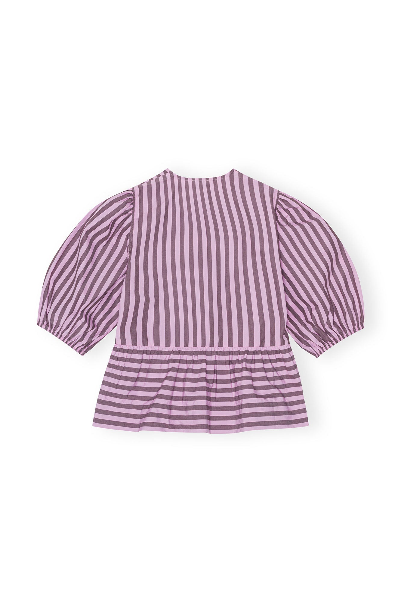 Blouse péplum à rayures en coton - Bonbon