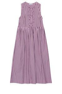 Robe midi à rayures en coton - Bonbon