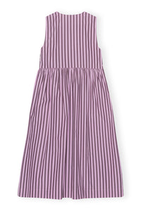 Robe midi à rayures en coton - Bonbon