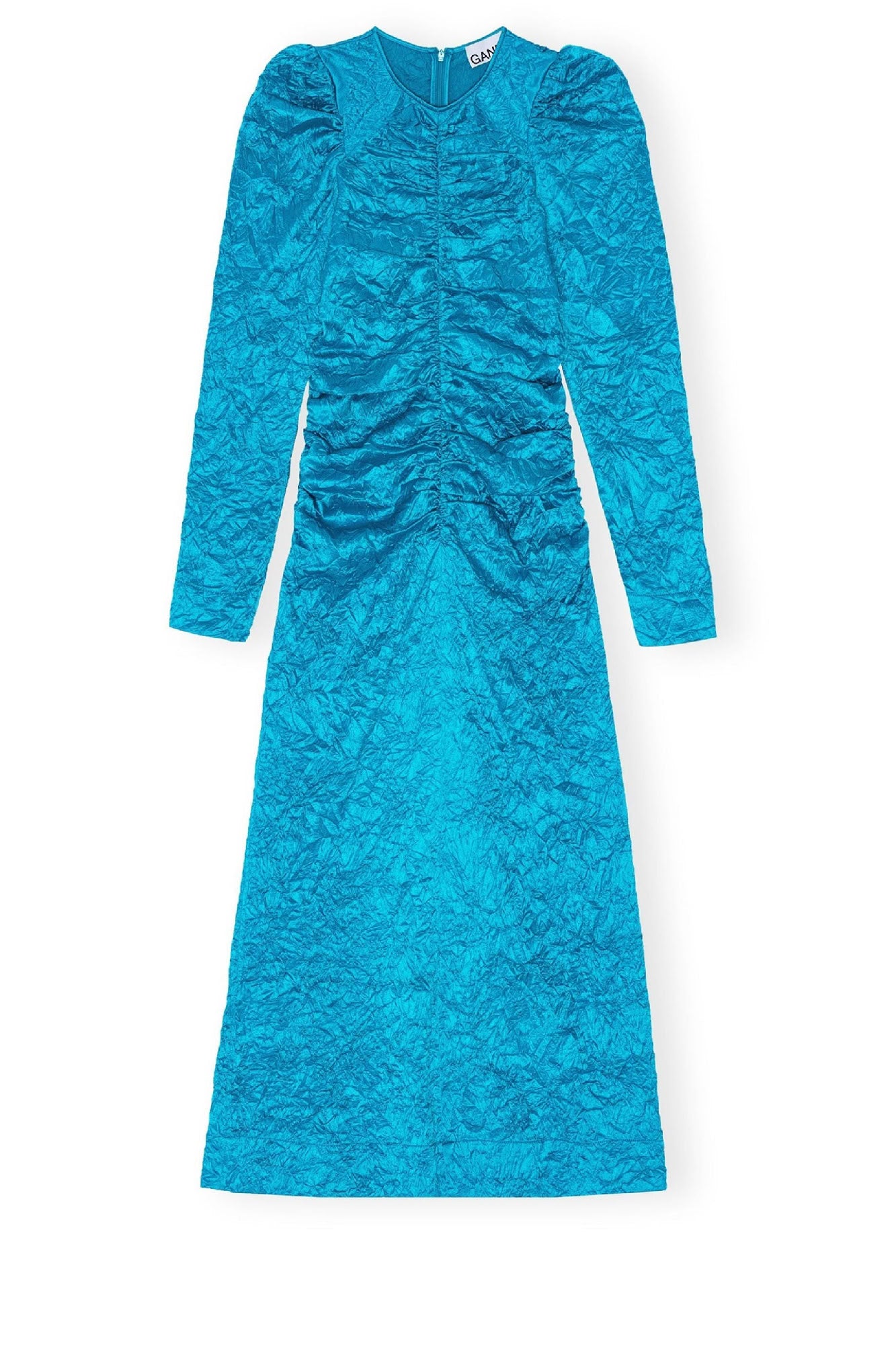Robe midi effet fluide en satin - Algiers Blue