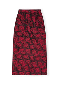 Jupe longue botanique en jacquard - High Risk Red
