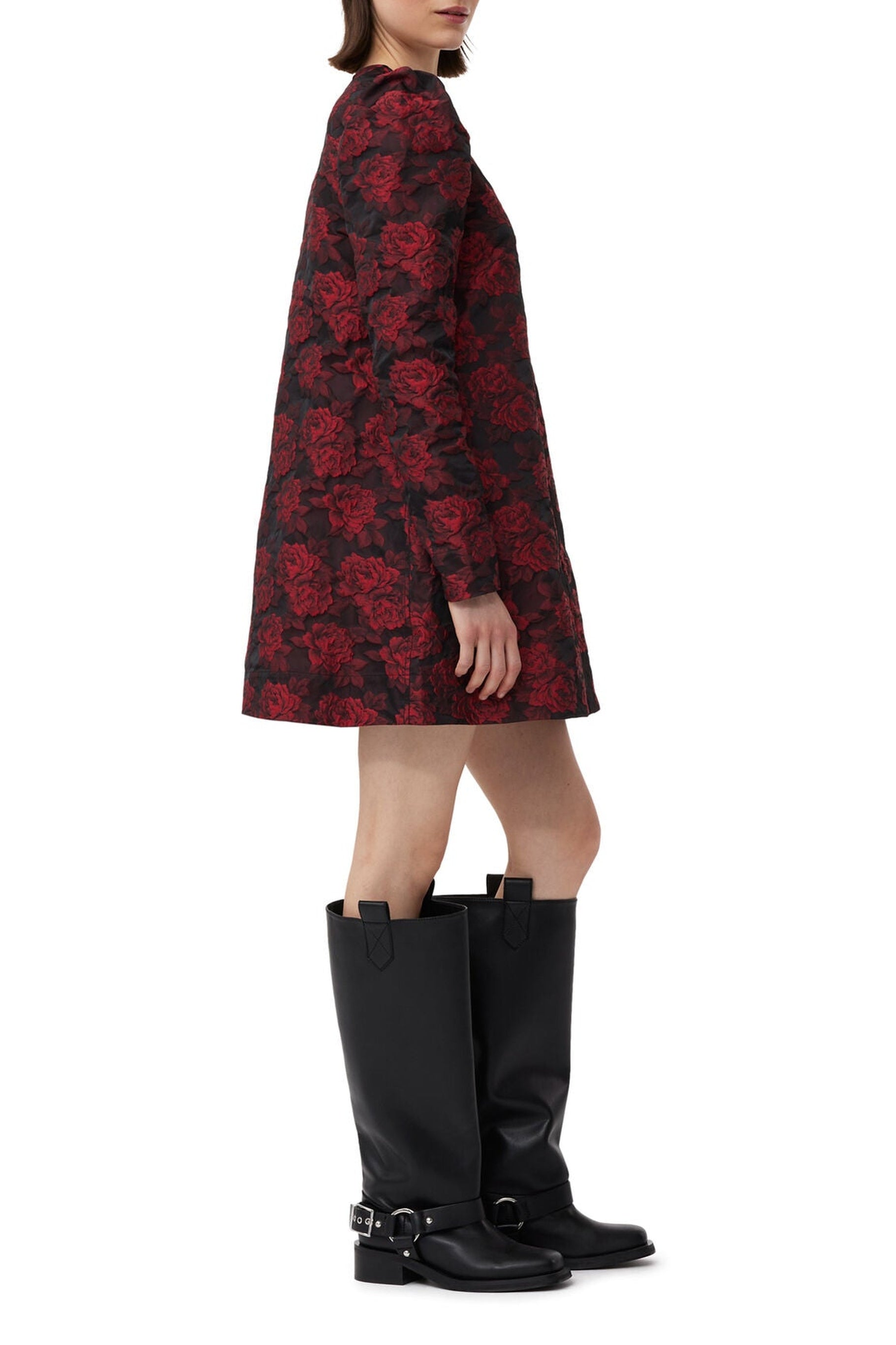 Robe courte en jacquard - High Risk Red