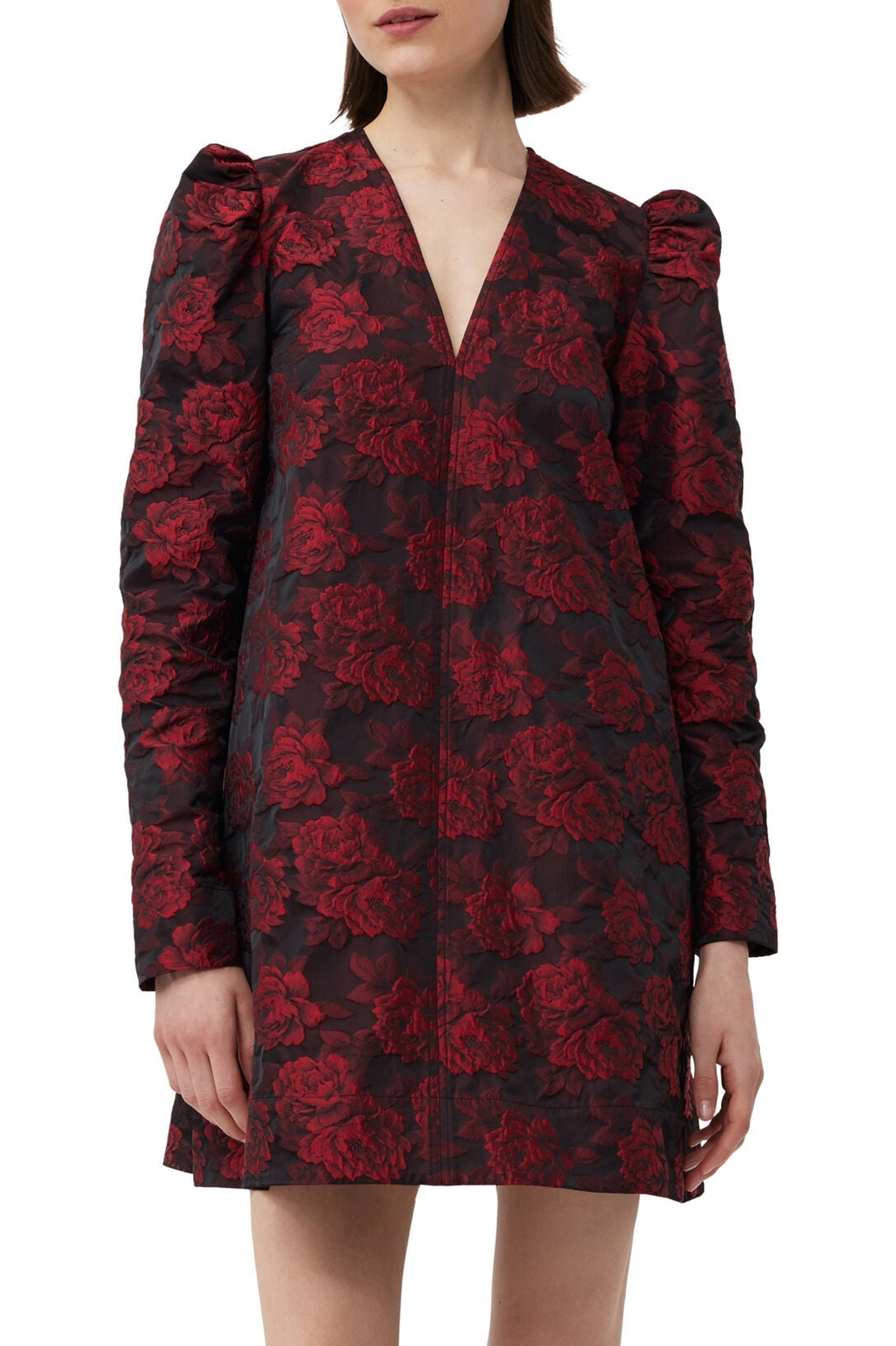Robe courte en jacquard - High Risk Red