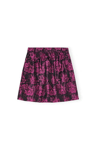 Jupe courte botanique en jacquard - Cone Flower