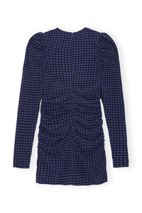 Robe courte à col rond - Deep Cobalt