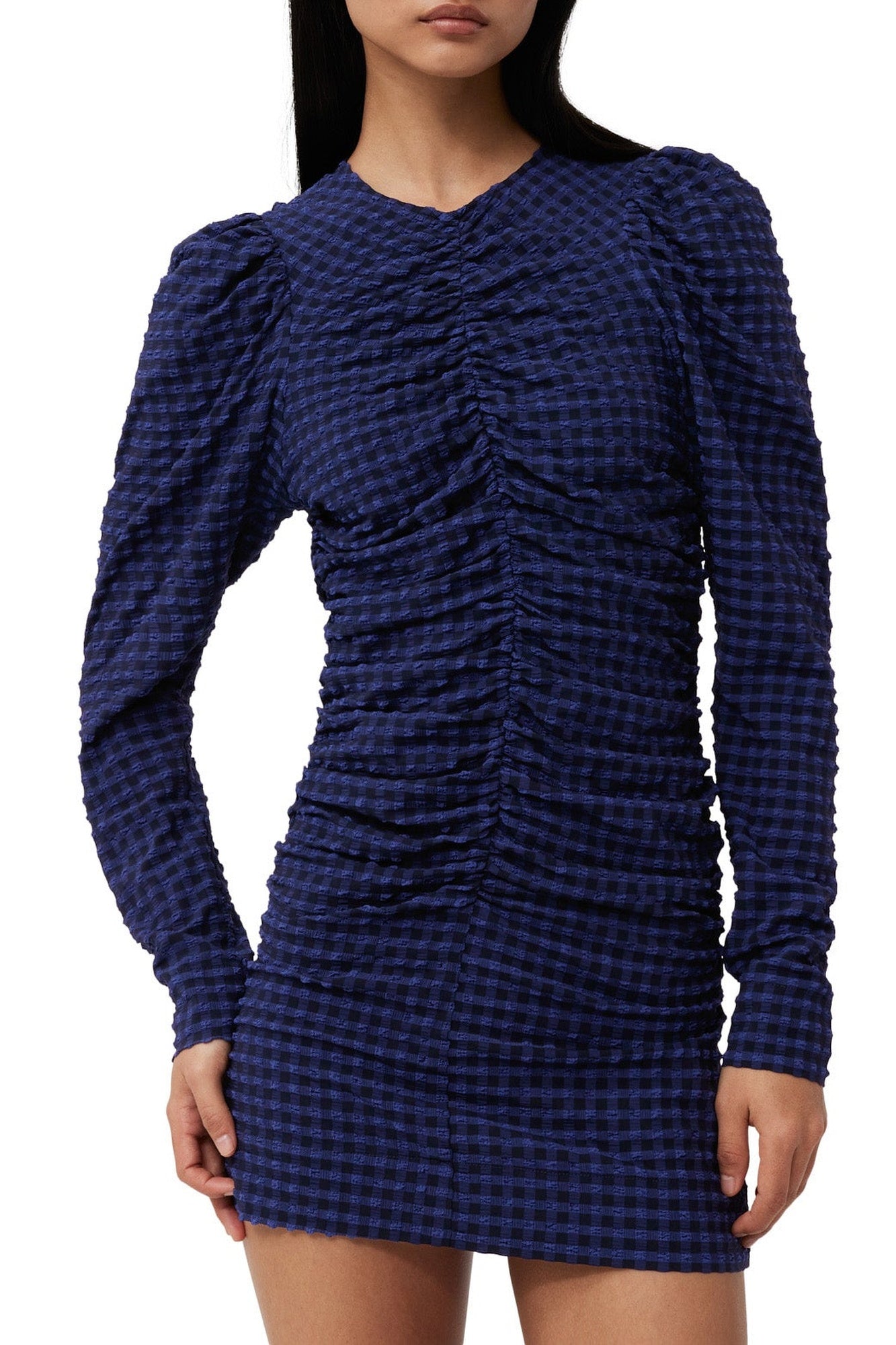 Robe courte à col rond - Deep Cobalt