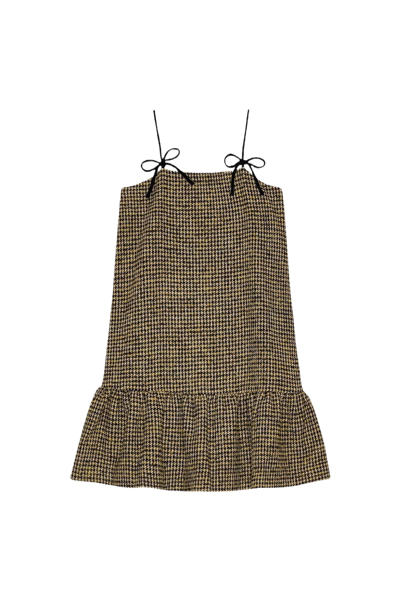 Robe courte Checkered Woollen - Blazing Yellow