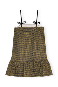 Robe courte Checkered Woollen - Blazing Yellow