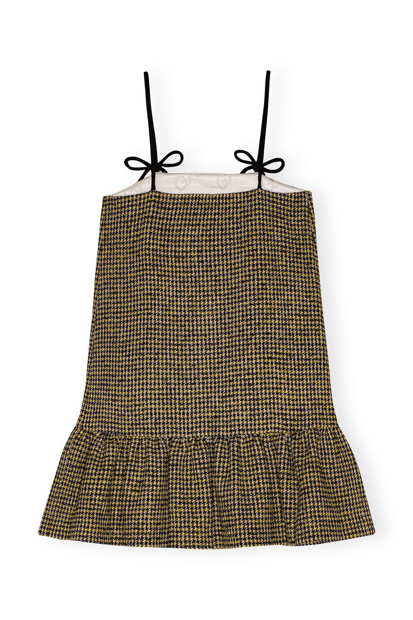Robe courte Checkered Woollen - Blazing Yellow