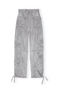 Pantalon cargo à poches en satin - Frost Gray