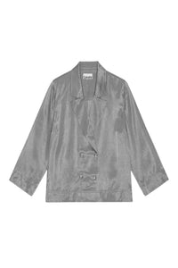 Chemise boutonnée en satin - Frost Gray