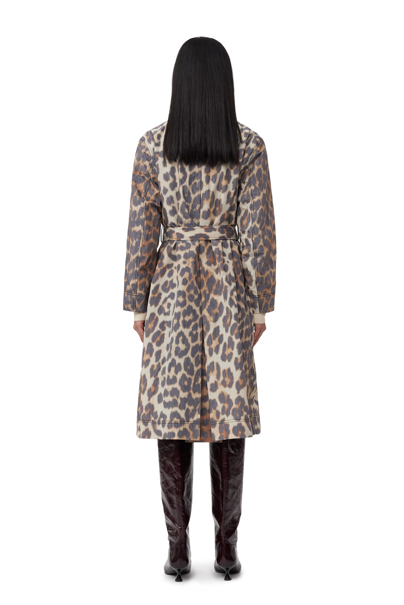 Manteau imprimé Crispy Shell Belt - Leopard Almond Milk